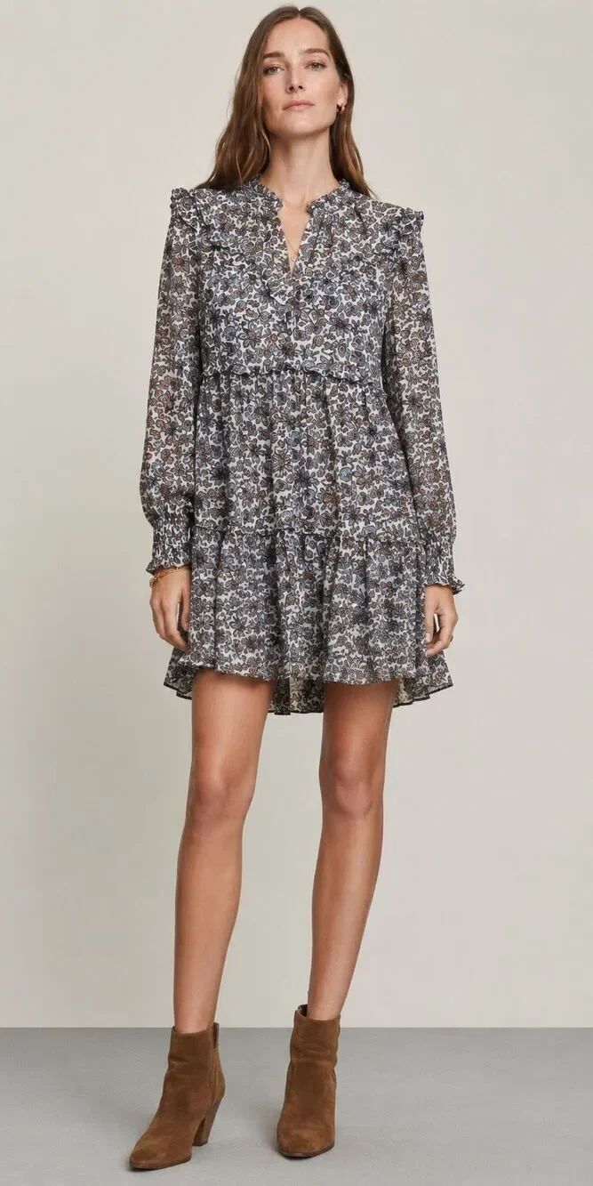 NWT Veronica beard savile floral print silk mini dress sz2, $595